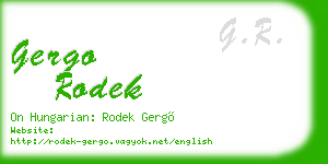 gergo rodek business card