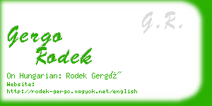gergo rodek business card